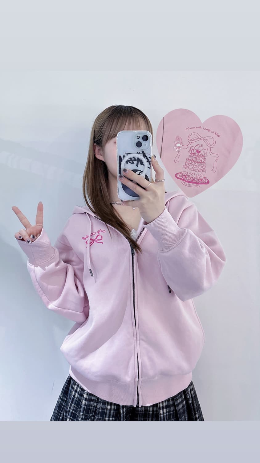 GU 산리오 마이멜로디 베이비핑크 후드집업 상품이미지1