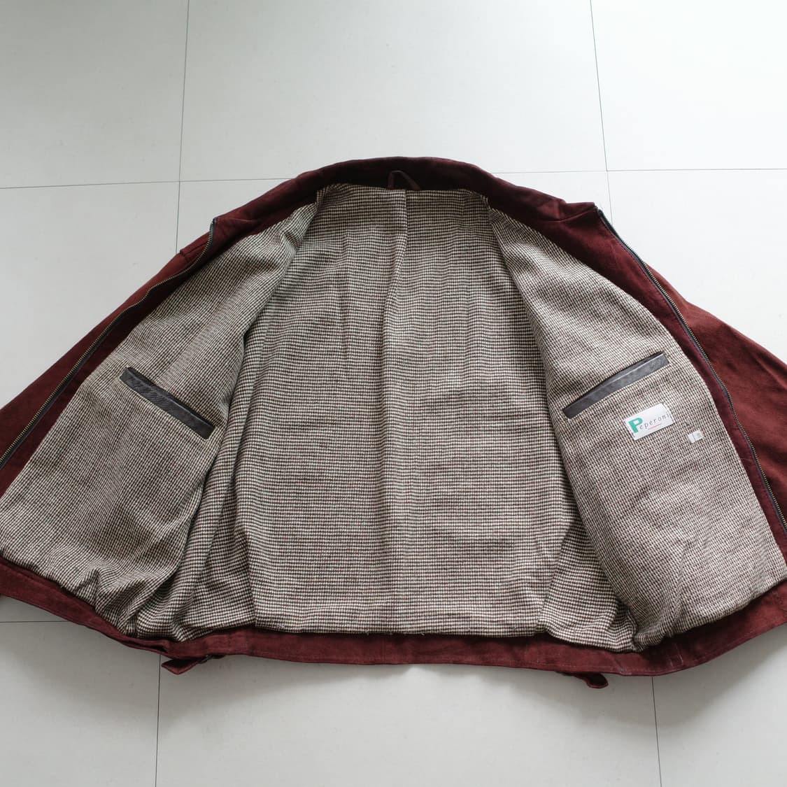 90s 페페로니 Peperoni 스웨이드 스포츠 레더 자켓 상품이미지6