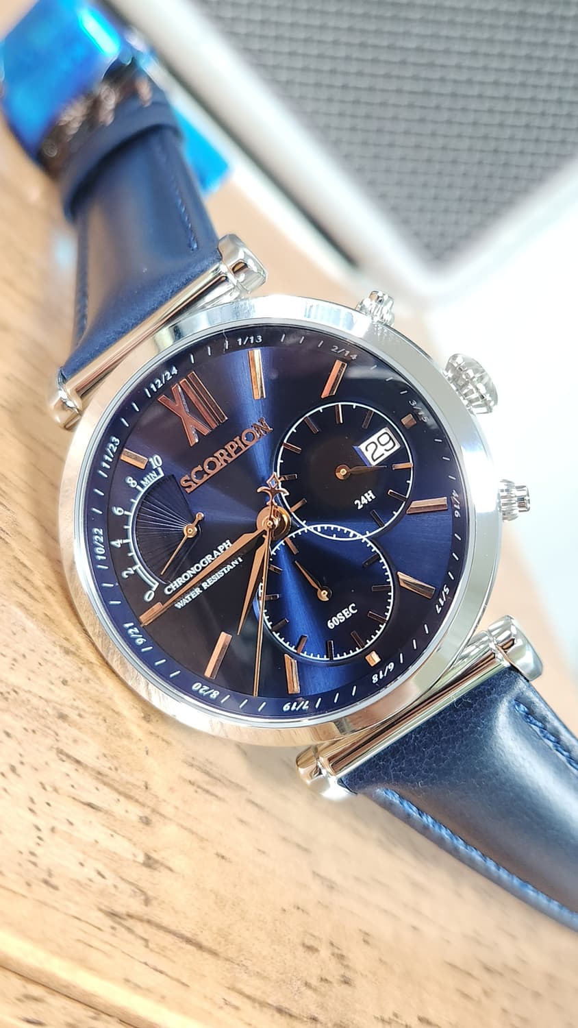 # 스콜피온 크로노그래프 남성명품시계 D버클 가죽시계 급처 상품이미지8