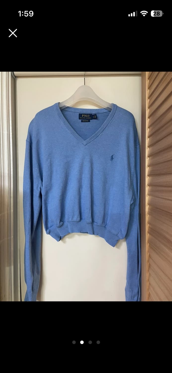 (희귀상품) 폴로 니트 랄프로렌 하늘색 크롭 상품이미지3