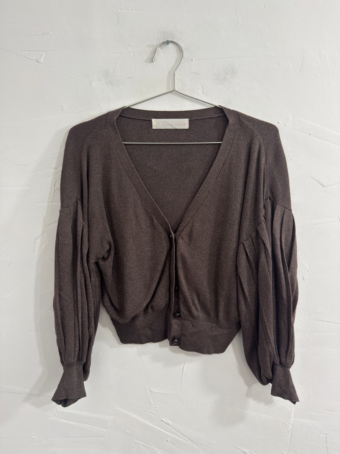 brown puff cardigan 상품이미지1