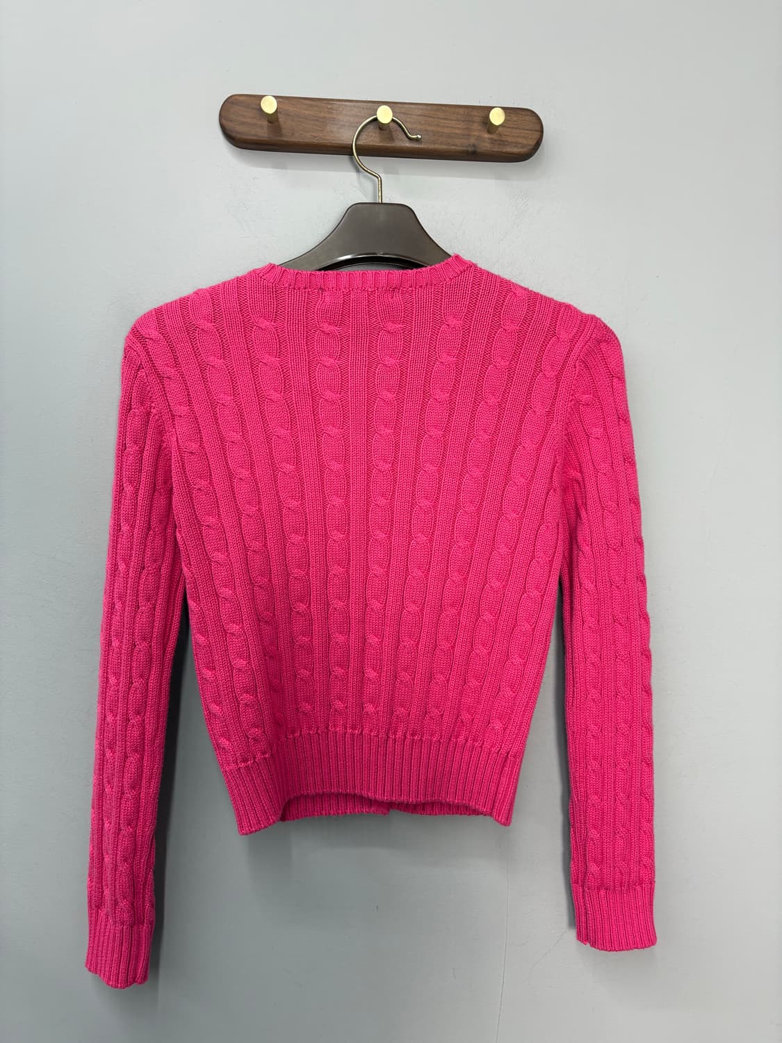 폴로랄프로렌 핑크 꽈배기 니트 가디건 A3039 상품이미지4