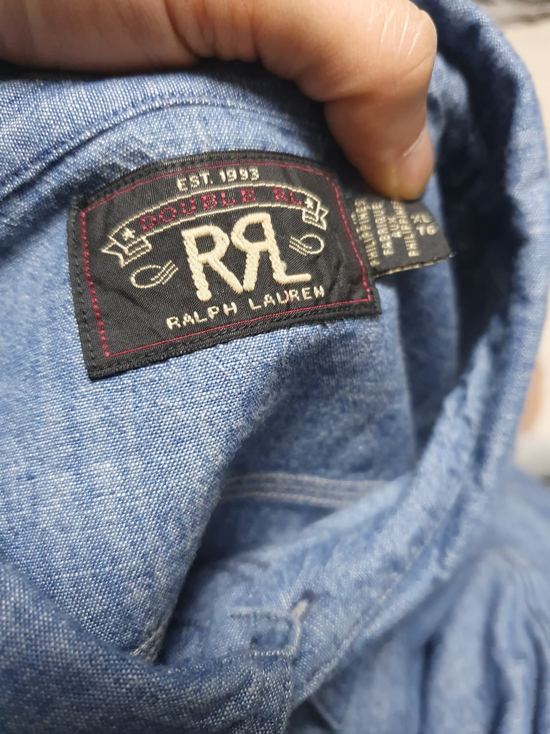 [XL] RRL 인디고 샴브레이 워크셔츠 더블알엘 상품이미지3