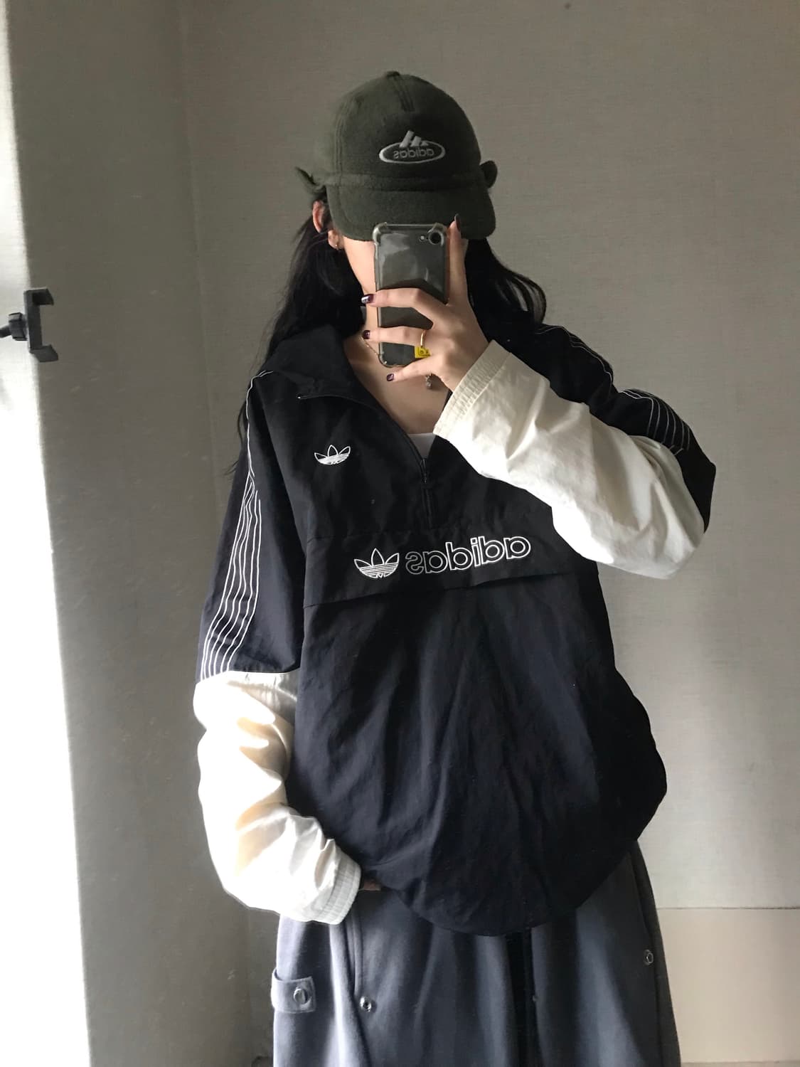 아디다스 레이어드 바람막이 반집업 상품이미지2