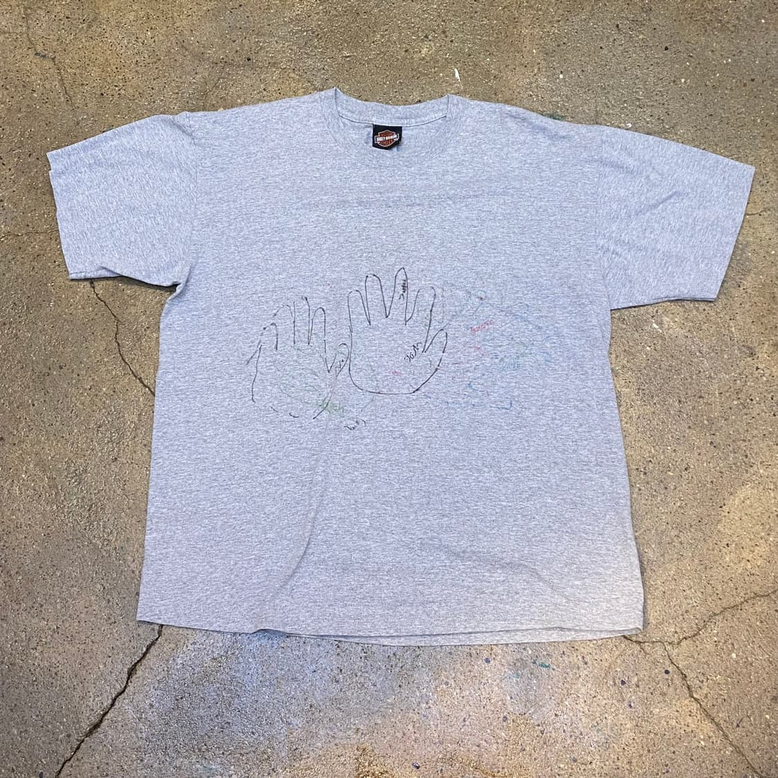 미국 빈티지 할리데이비슨 손바닥 프린팅 락티셔츠 반팔티 상품이미지1