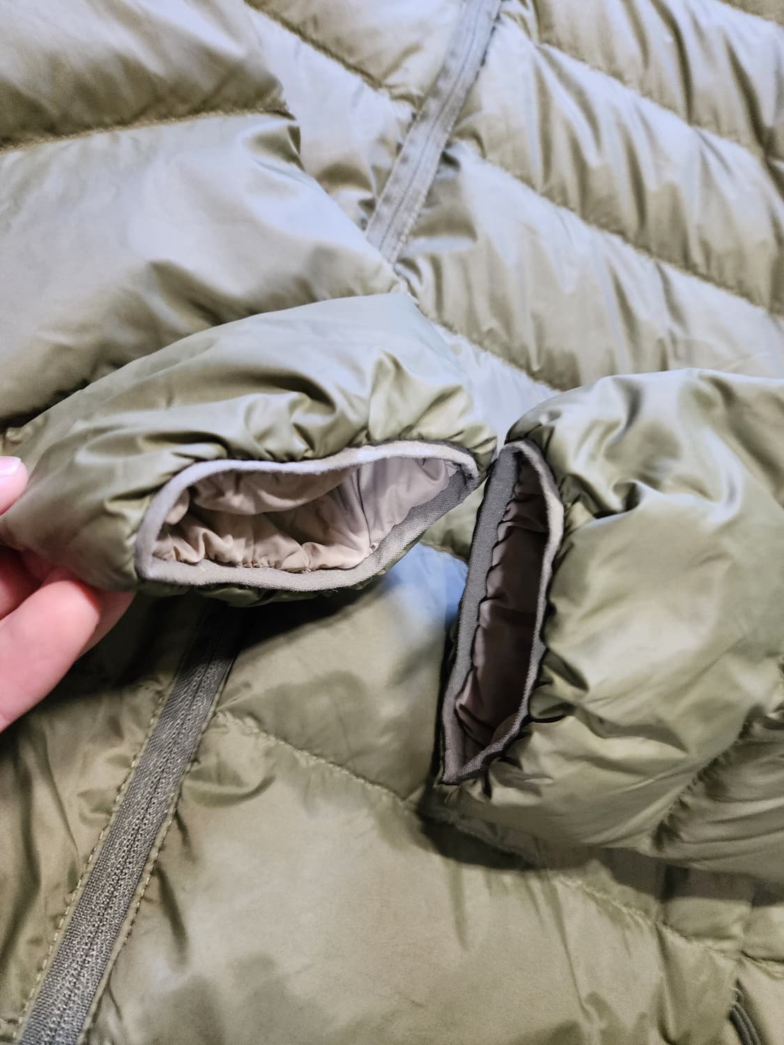 노스페이스 버몬트 후드 패딩 카키 상품이미지3