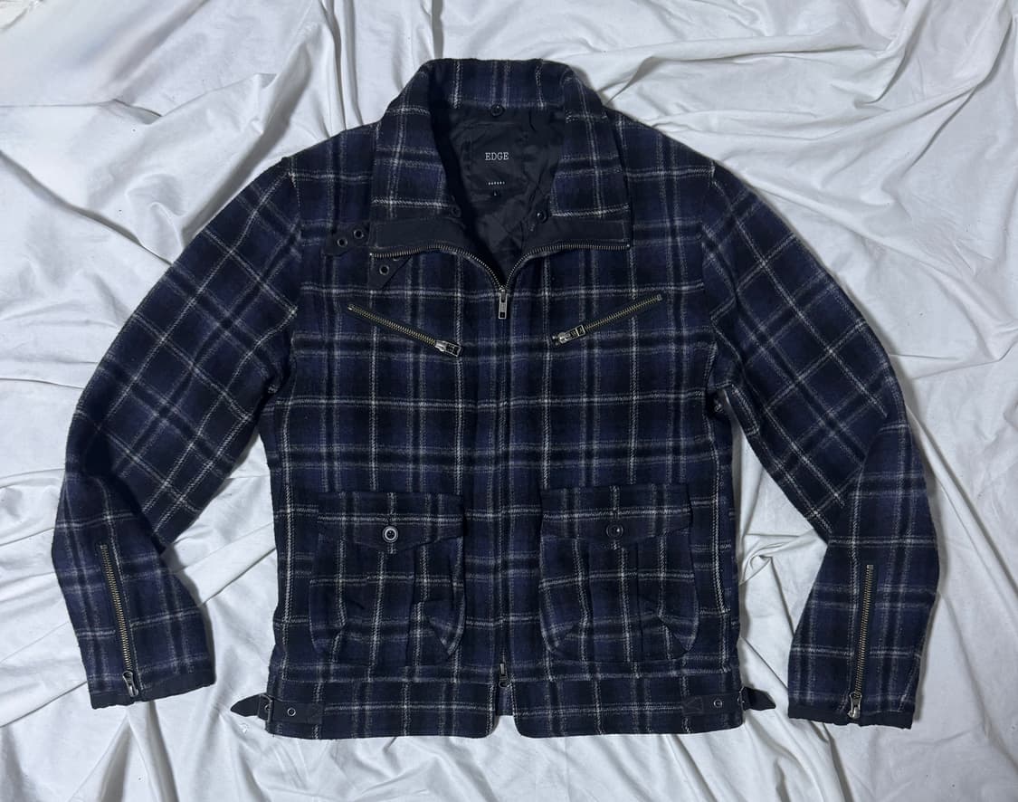 Edge rupert 울 체크 라이더 자켓 상품이미지1