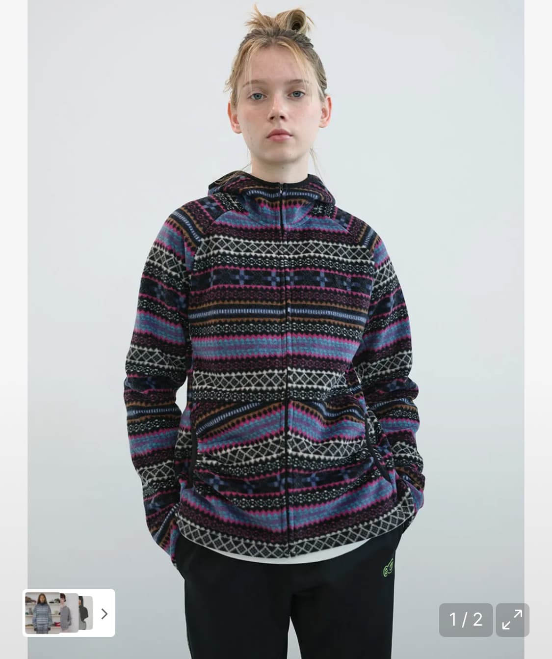 새상품) 엔조 블루스 셔링 포켓 플리스 집업 후디 (Multi) 상품이미지1