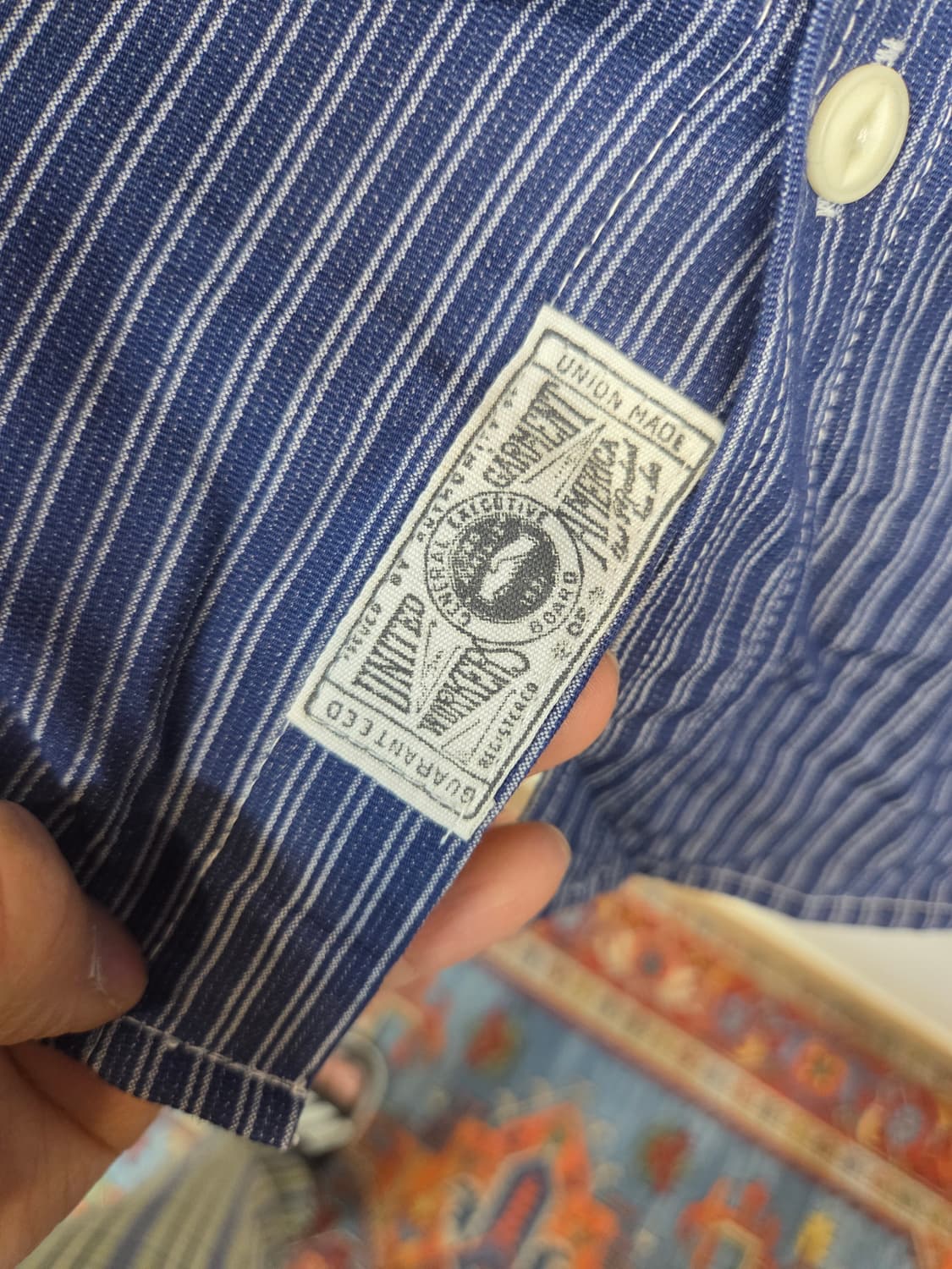 스몰버드 아메카지 스트라이프 데님셔츠 반팔 L 상품이미지4