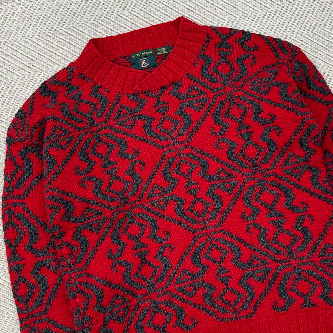 빈티지 패턴 울 핸드니트 r2503 상품이미지3