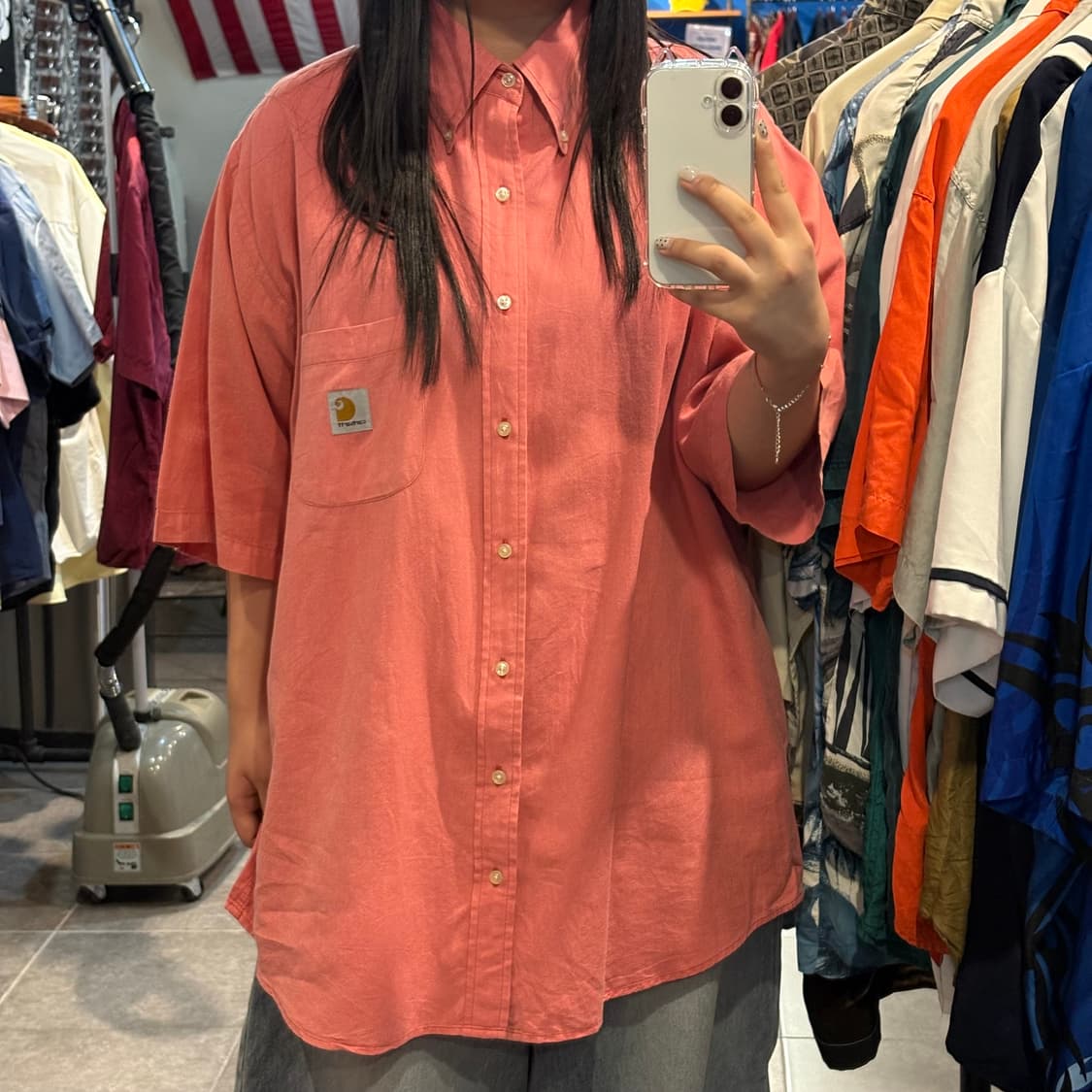 [NO.9] 칼하트 반팔 셔츠 핑크  상품이미지3