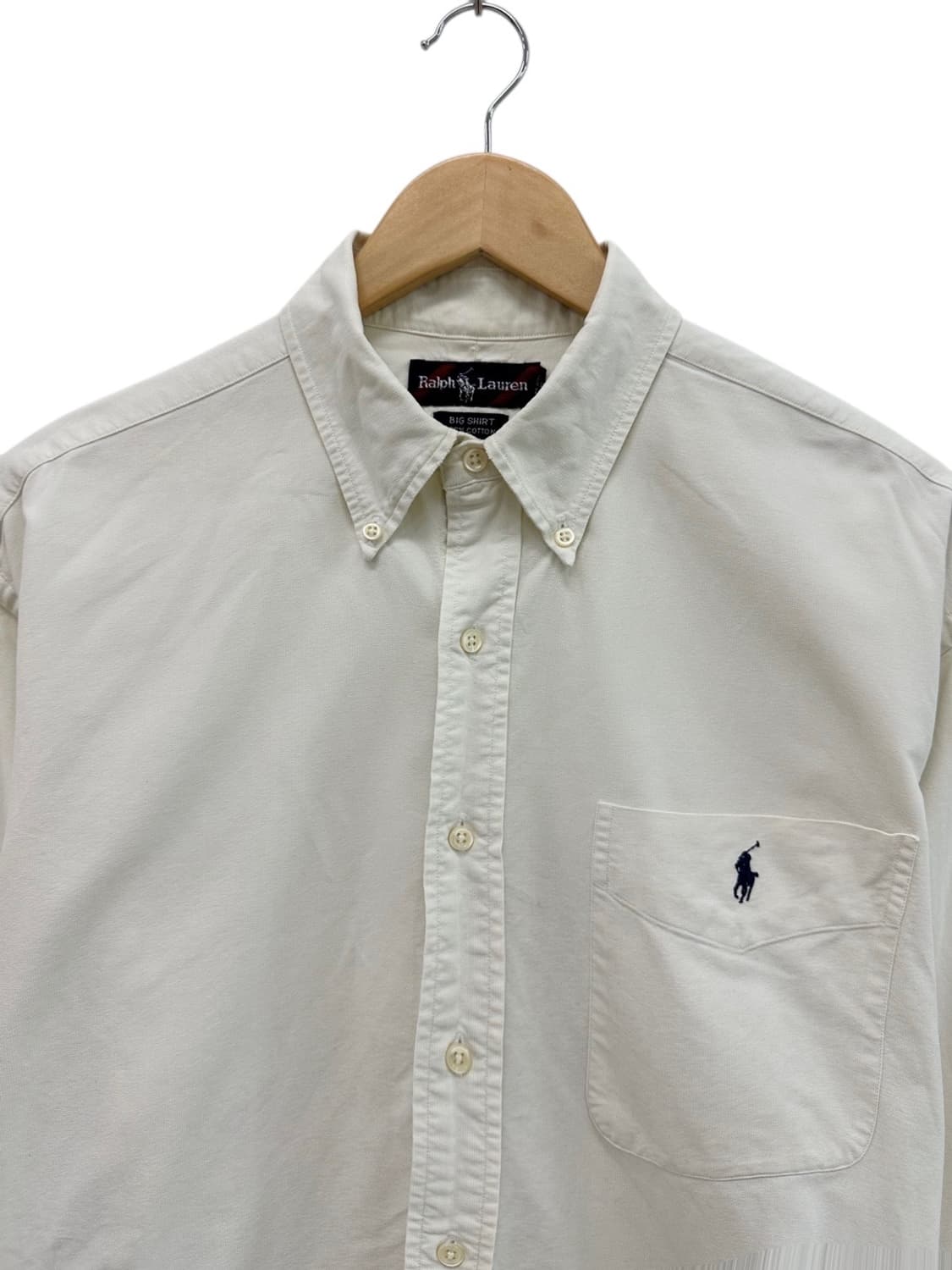 90s 폴로 빅셔츠 아이보리 (M~XL) 상품이미지2