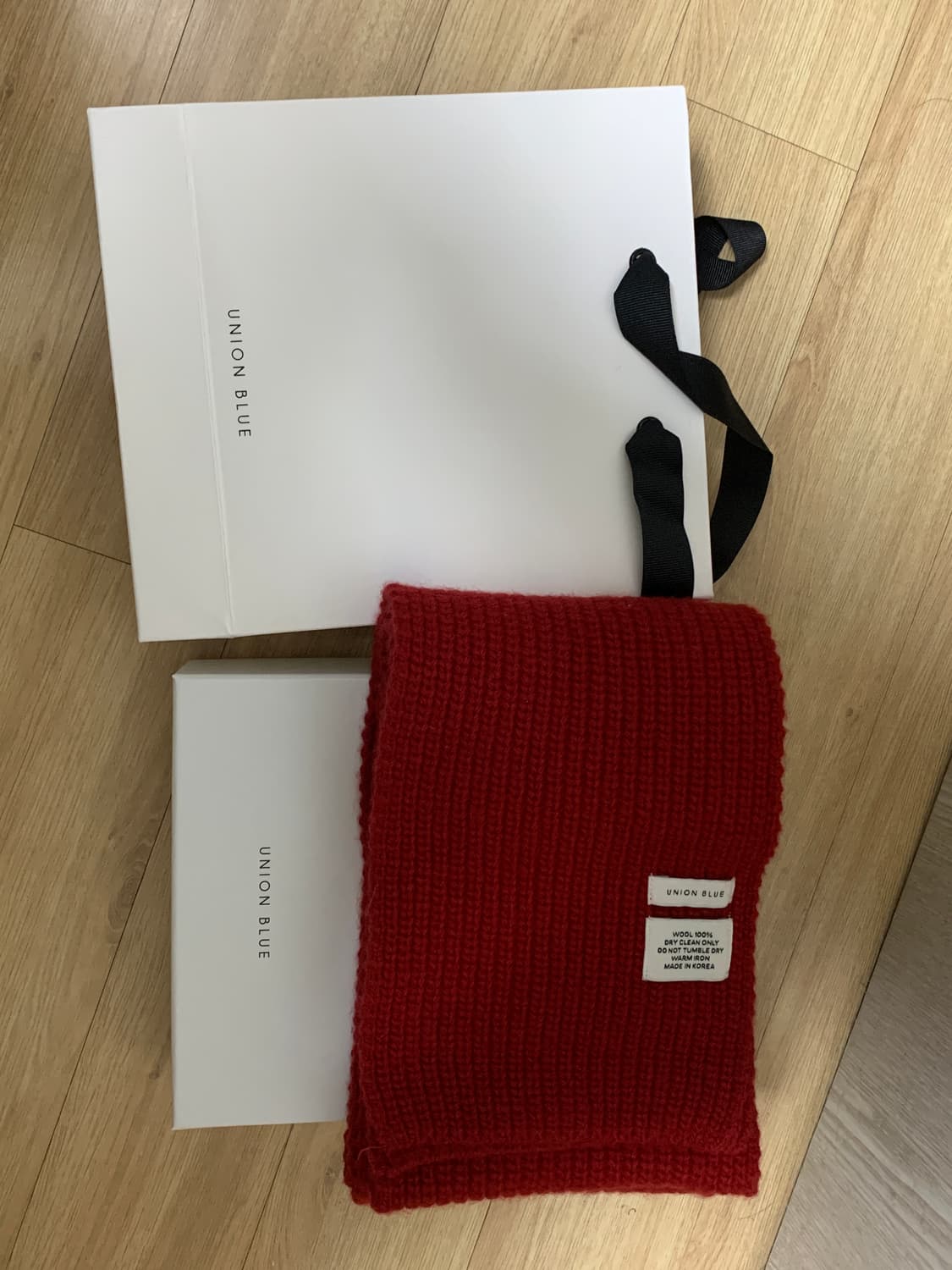 유니온블루 슈퍼 파인 메리노 울 머플러 레드 상품이미지1