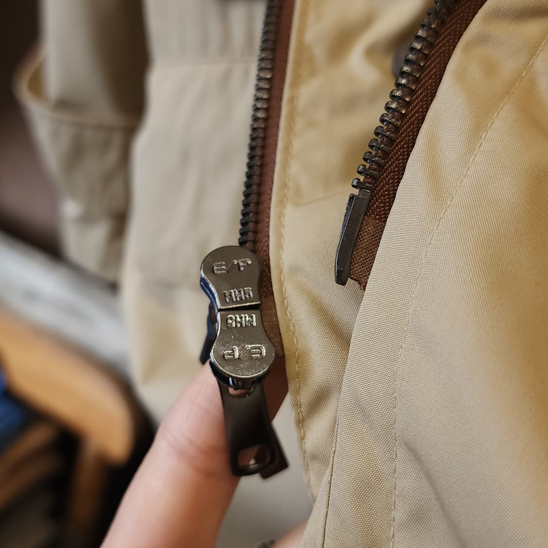 폴로 트렌치코트 베이지 레더 트림 싱글 트렌치 xl 상품이미지5