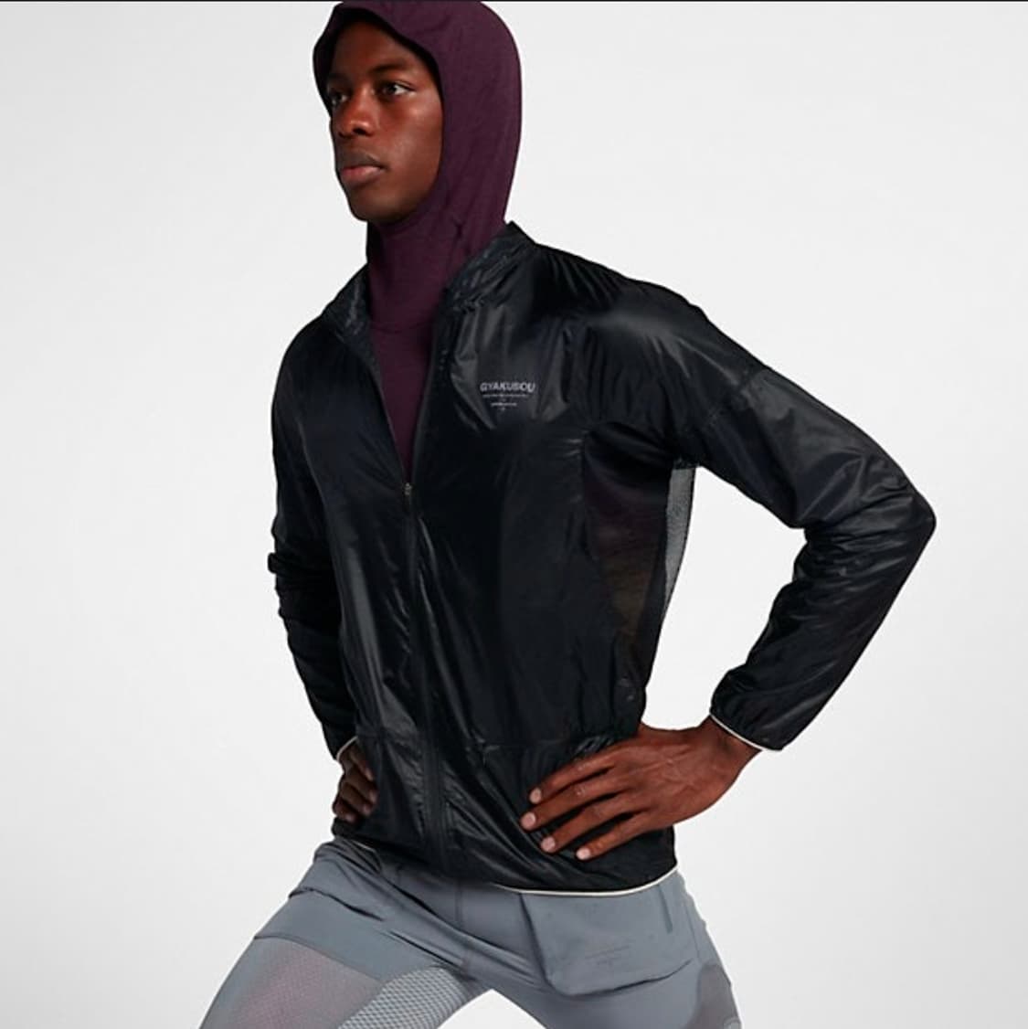 [해외M] 나이키랩x언더커버 갸쿠소우 패커블 러닝 자켓 바람막이 블랙 상품이미지4