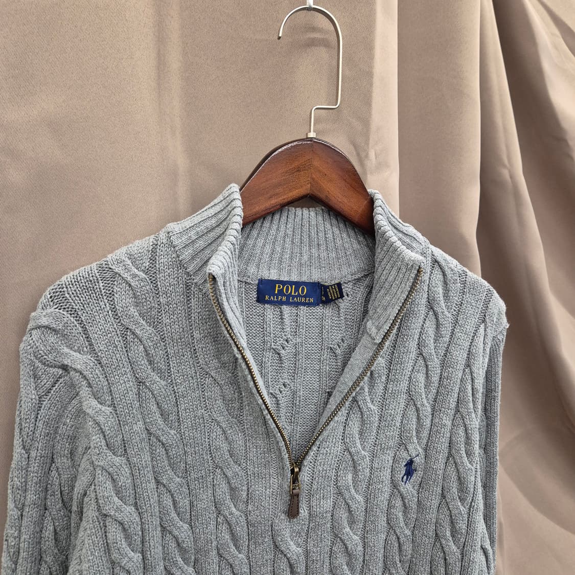 폴로 랄프로렌 하프집업 케이블 니트 L 상품이미지2