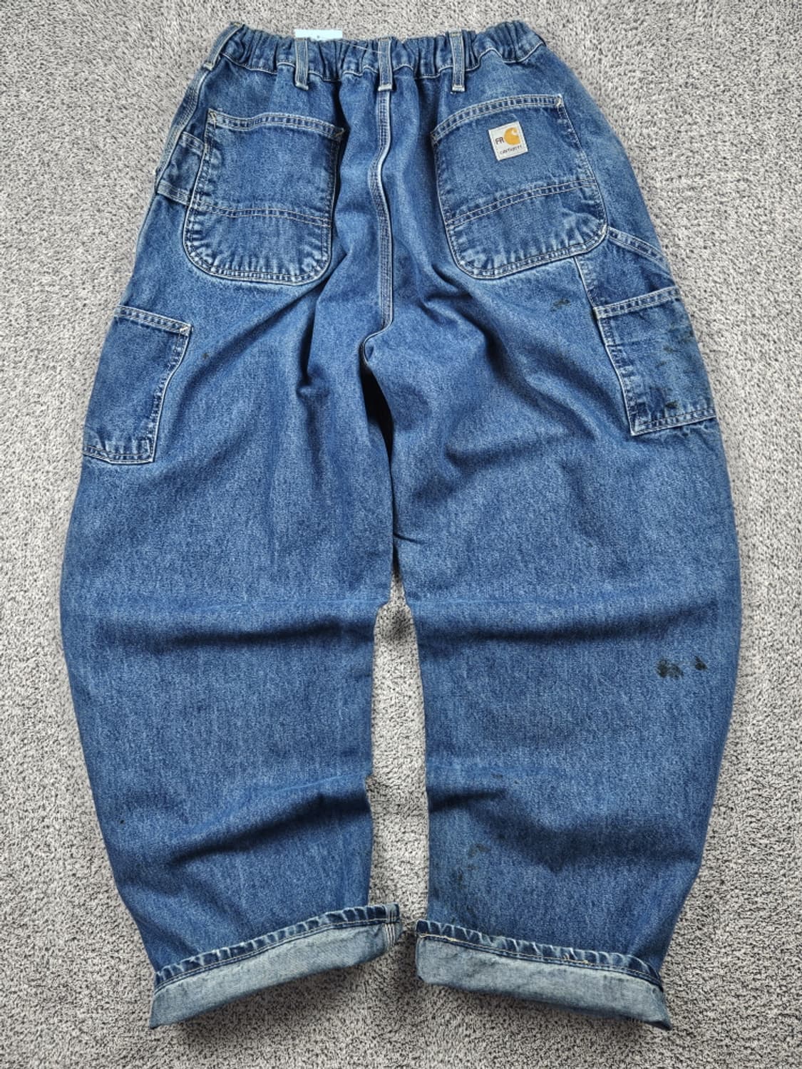 FR칼하트 밴딩 패치드커스텀 데님 카펜터 팬츠 (42X32)/ 10346 상품이미지4