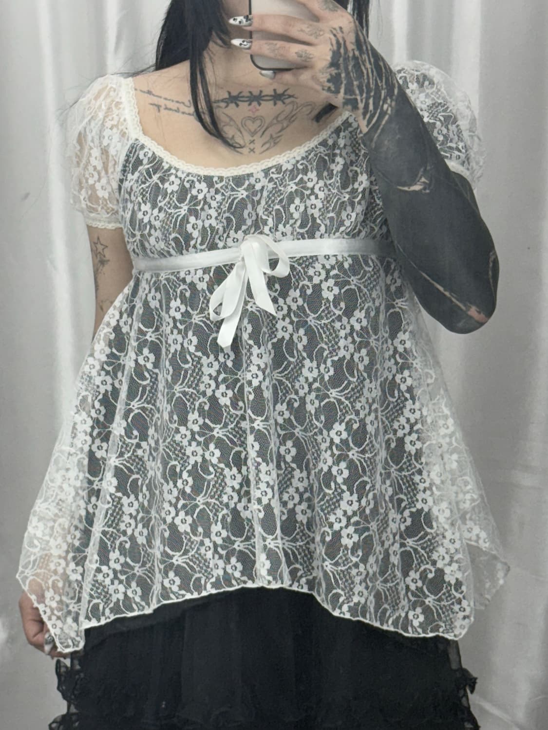 White lace blouse 상품이미지1