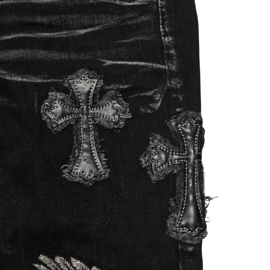 Cloud72 클라우드72 30사이즈 가죽 자수 패치 블랙 데님  상품이미지9