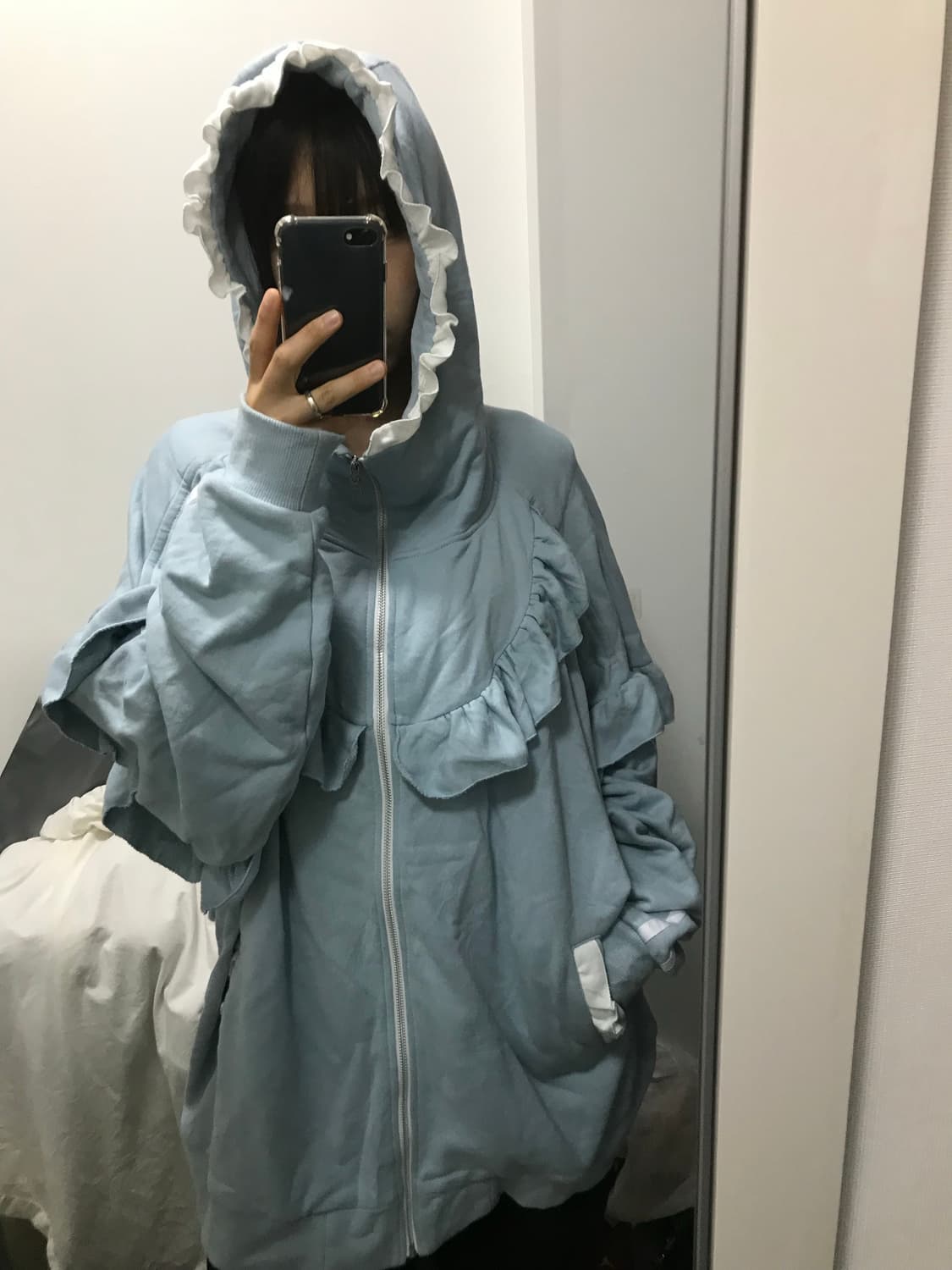 빈티지 프릴 오버핏 후드집업 상품이미지10