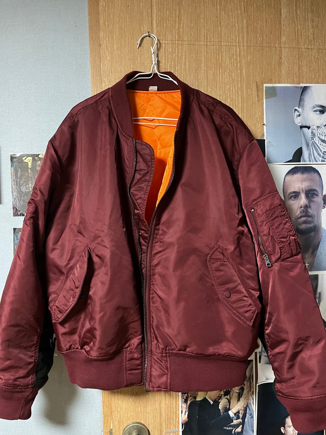 슈프림 X 바운티 헌터 ma-1 자켓 버건디 상품이미지2