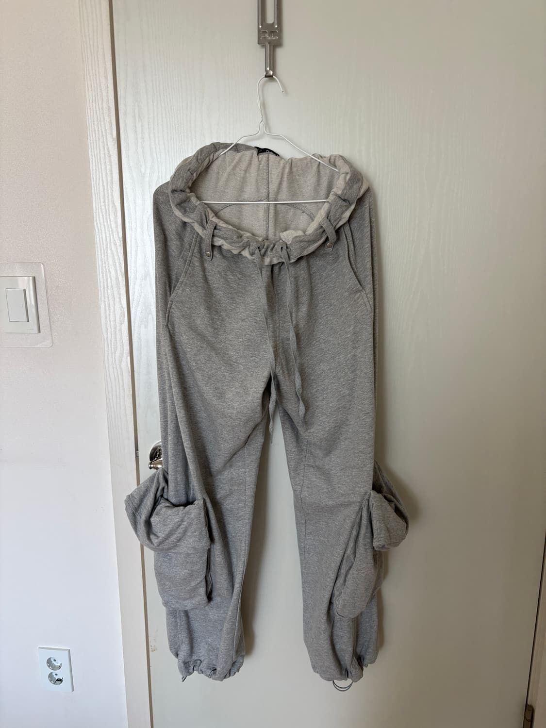 오픈yy ROLLED WAIST SWEAT CARGO PANTS, GRA 상품이미지4