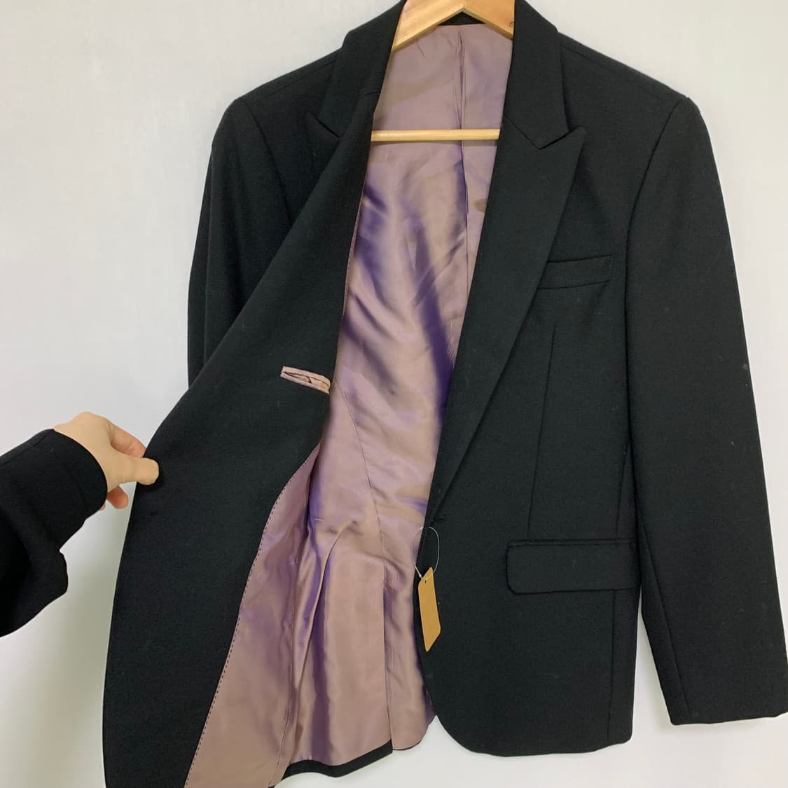 랑방 빈티지 스탠다드 슬림 블레이저 자켓 블랙 남녀공용 상품이미지7