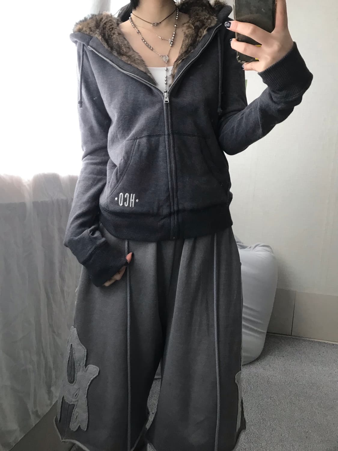 홀리스터 그레이 울프죠 후드집업 상품이미지3