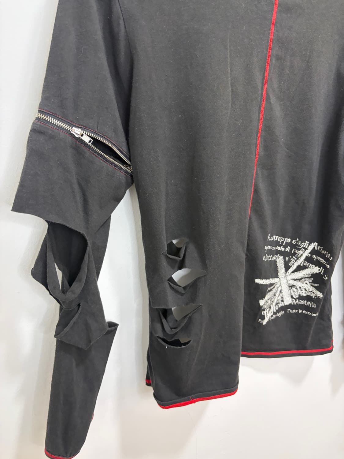 Blood storm 스컬 지퍼 고스룩 긴팔 티셔츠 상품이미지10