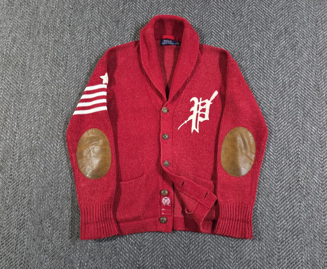 폴로 랄프로렌 엘보패치 숄카라 레터맨 가디건 상품이미지2