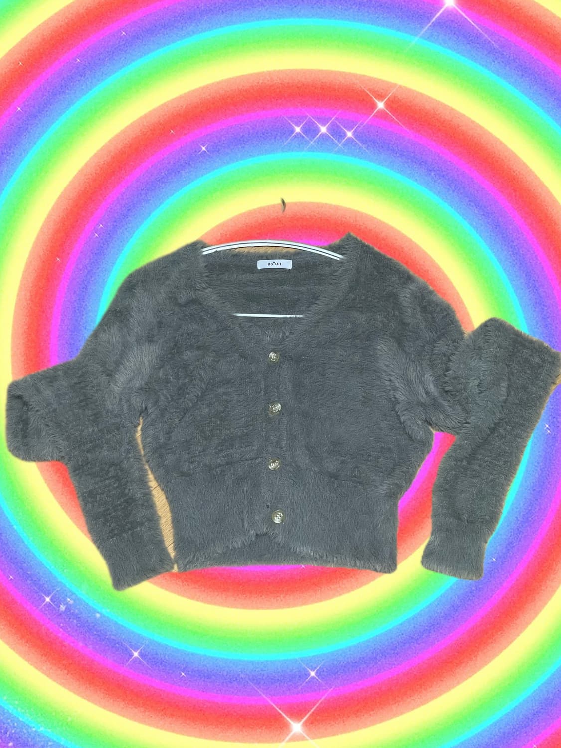 as"on 애즈온 회색 퍼 가디건 상품이미지1