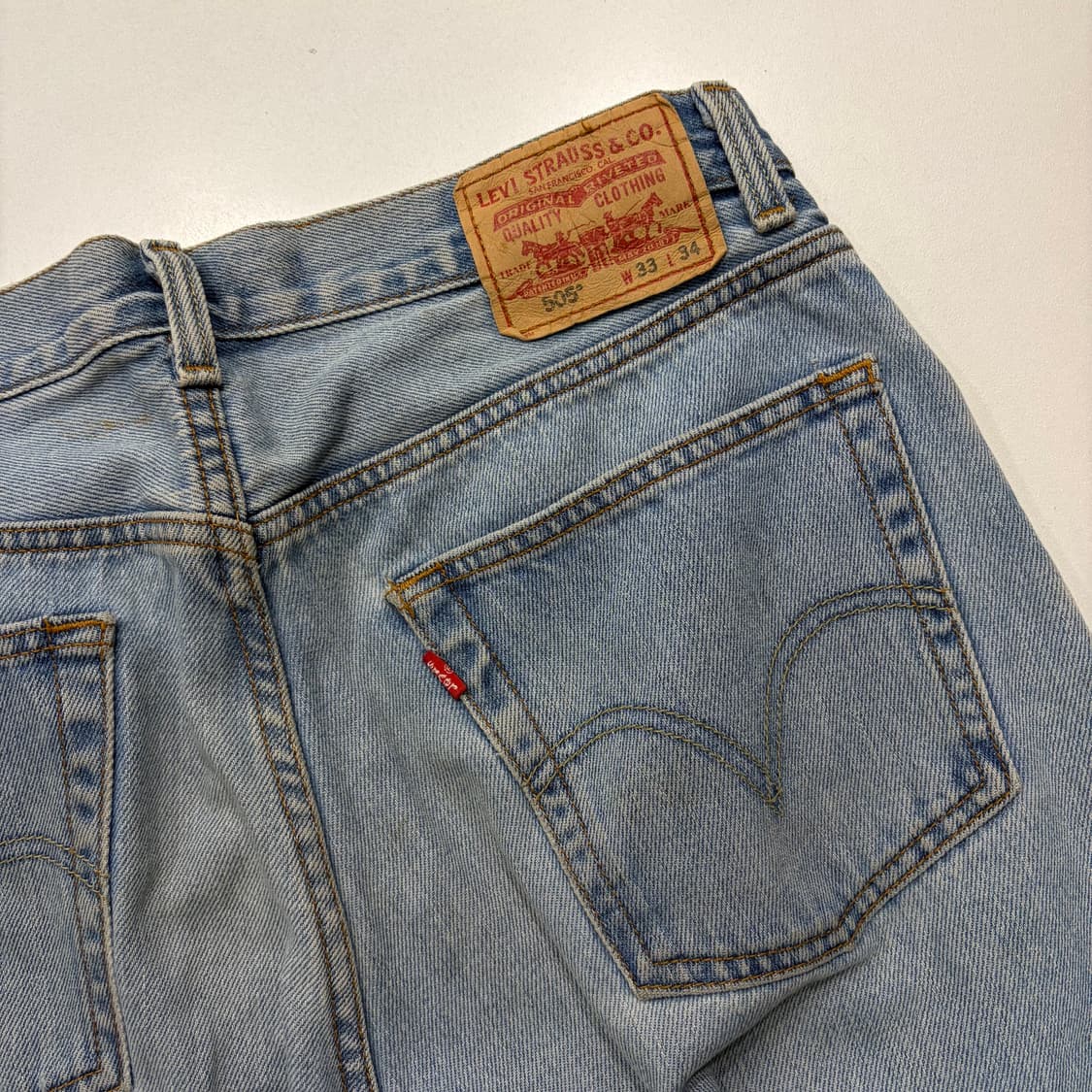 [33x34] 리바이스 505 레귤러 연청 데님 팬츠 D900 상품이미지3