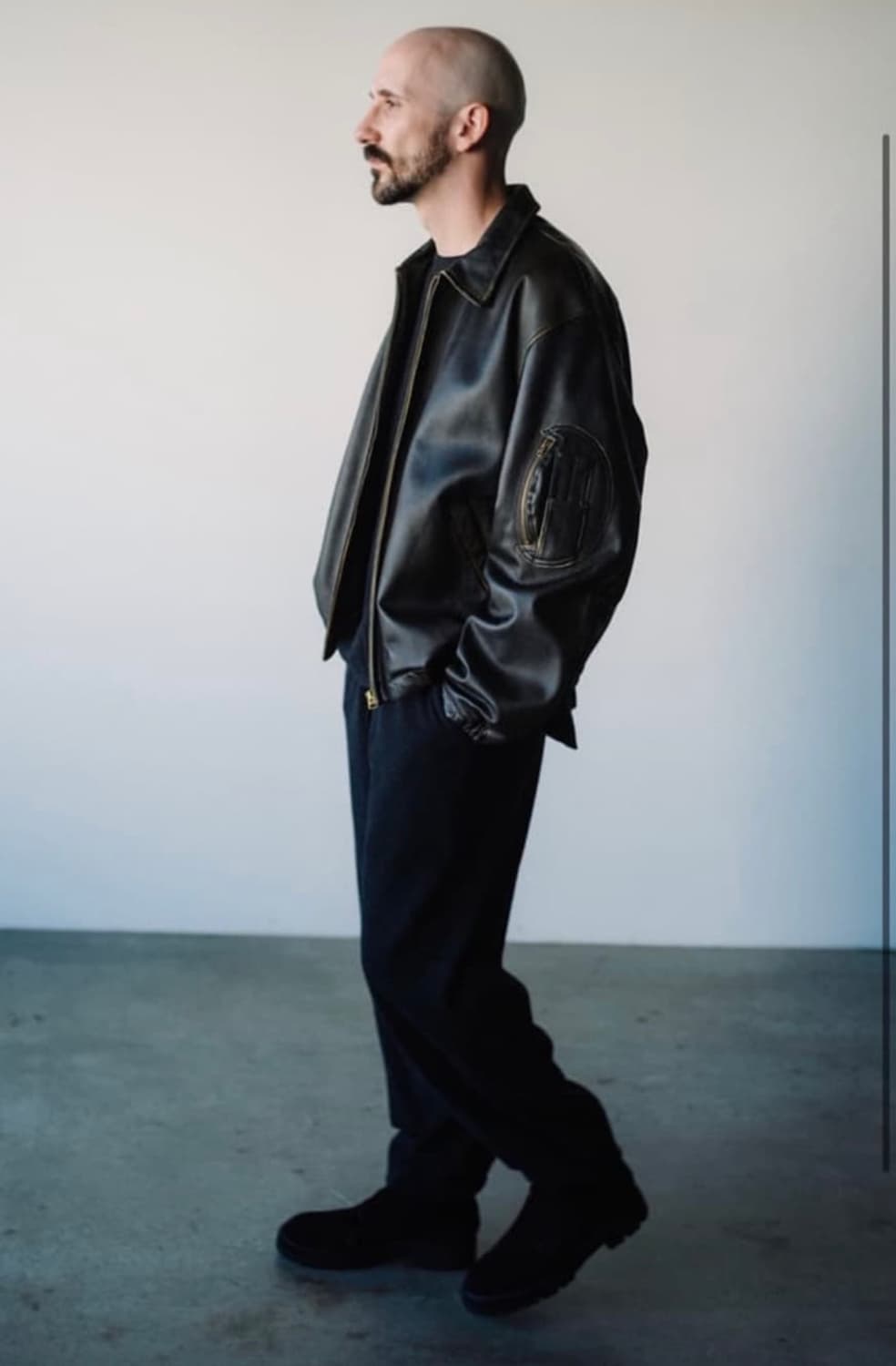 Comoli  24ss 코모리 레더 블루종 팝니다 상품이미지1