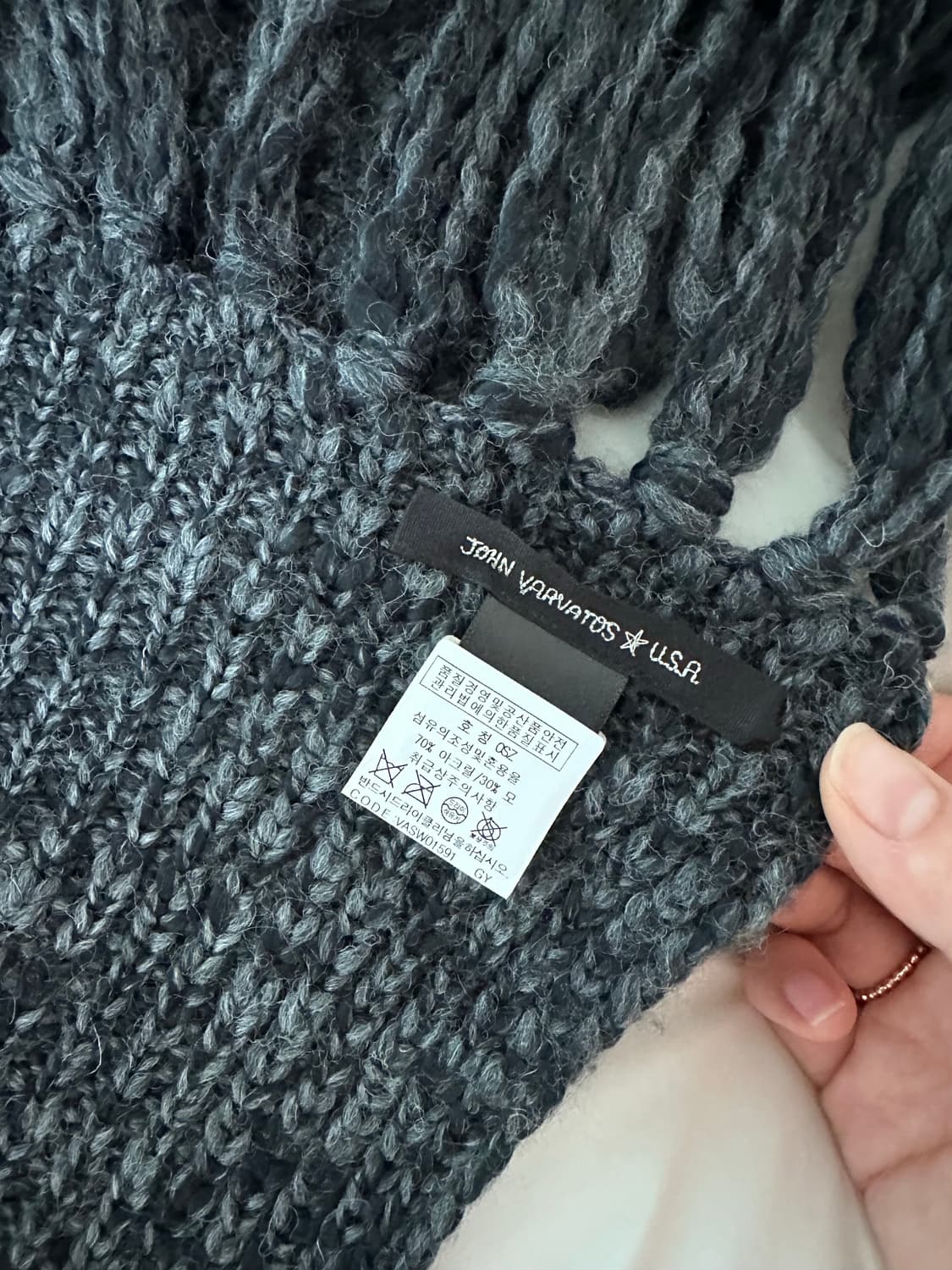 존바바토스 롱니트 차콜 울머플러  상품이미지2