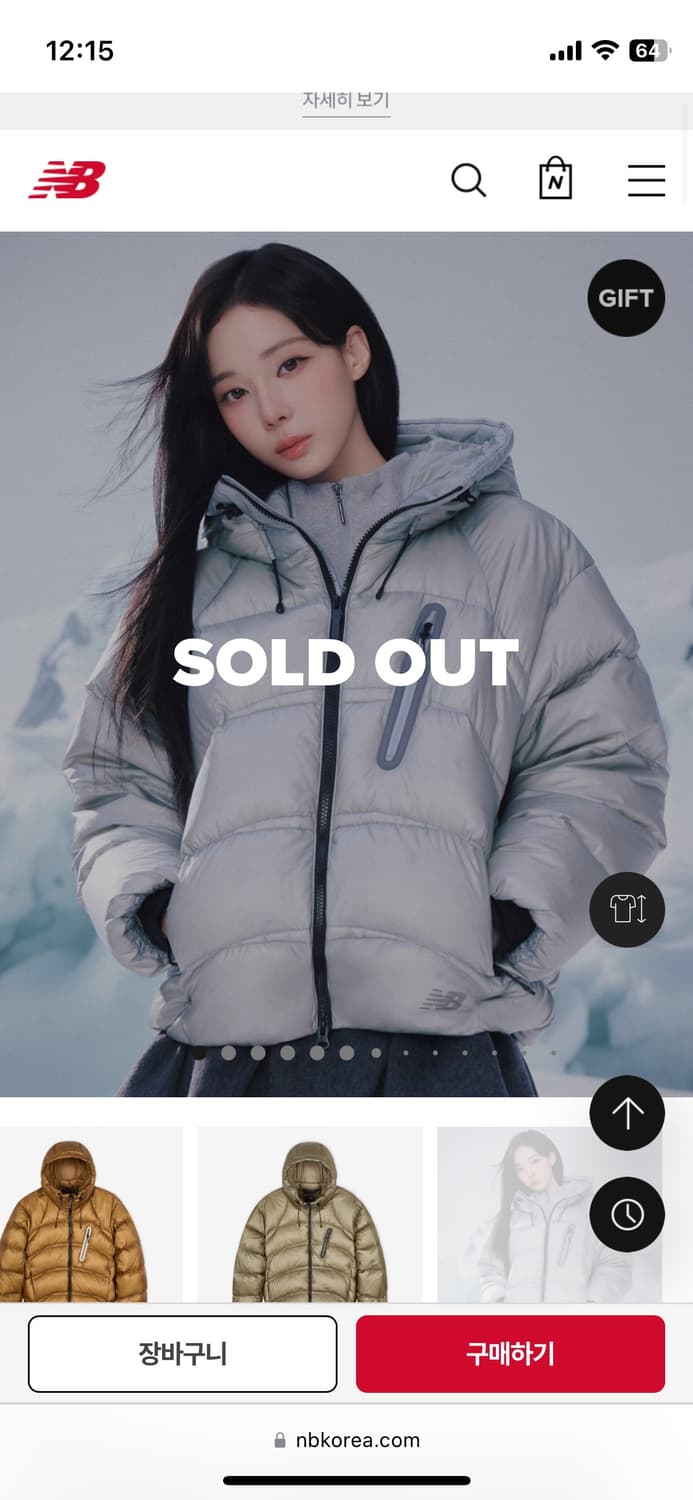 뉴발란스 플라잉 77 슈퍼라이트 후드형 헤비 구스다운 라이트 그레이 상품이미지2