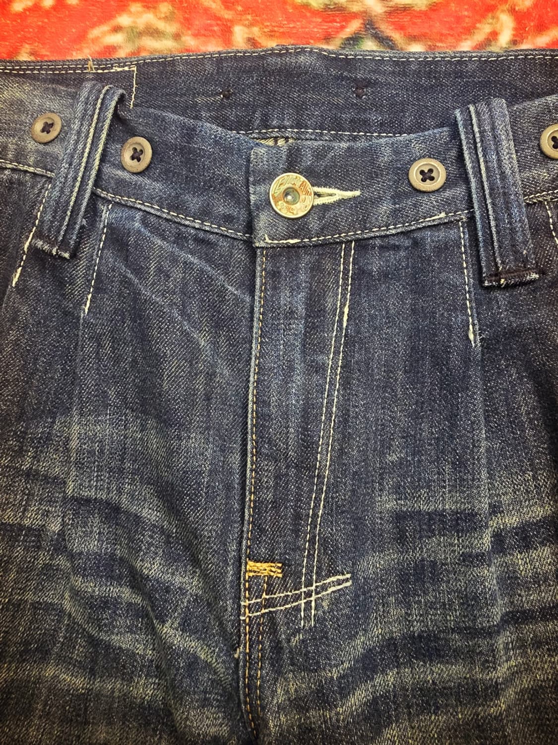 90s리바이스 (Levi's 519) 일본 빈티지 천연염색 데님 팬츠 상품이미지5