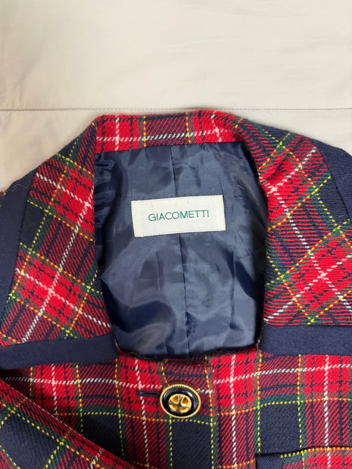 레드체크 펑크 갸루 나나깔 금장 자켓 상품이미지3