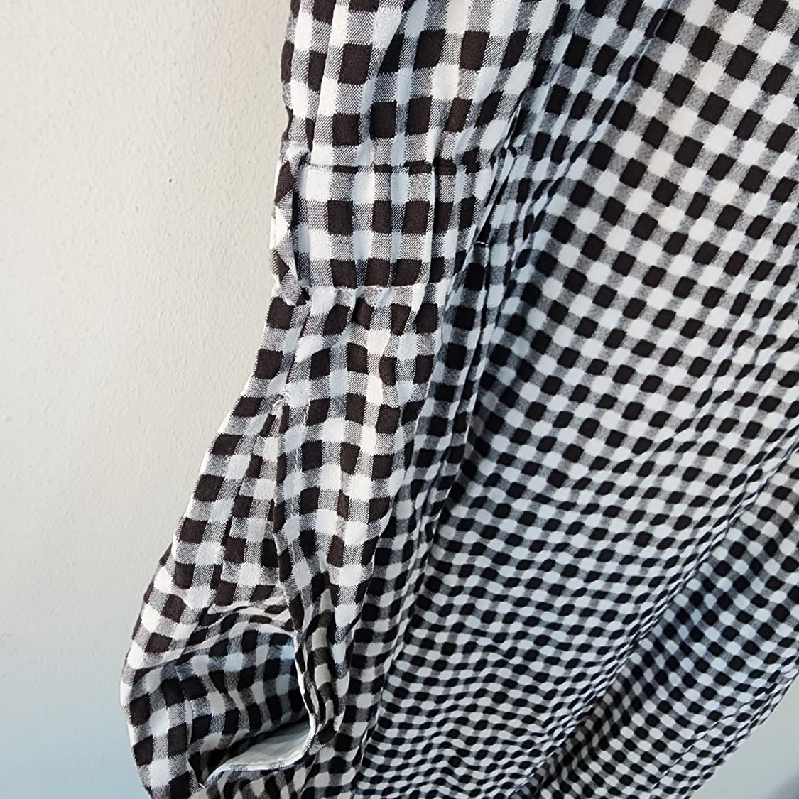 라씨엔토 깅엄체크 롱 원피스 민소매 상품이미지3