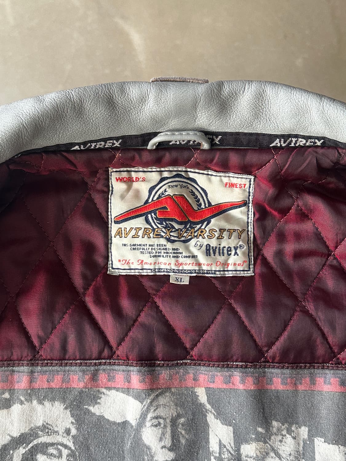 90s 아비렉스 소가죽 레더 바시티 자켓 상품이미지10