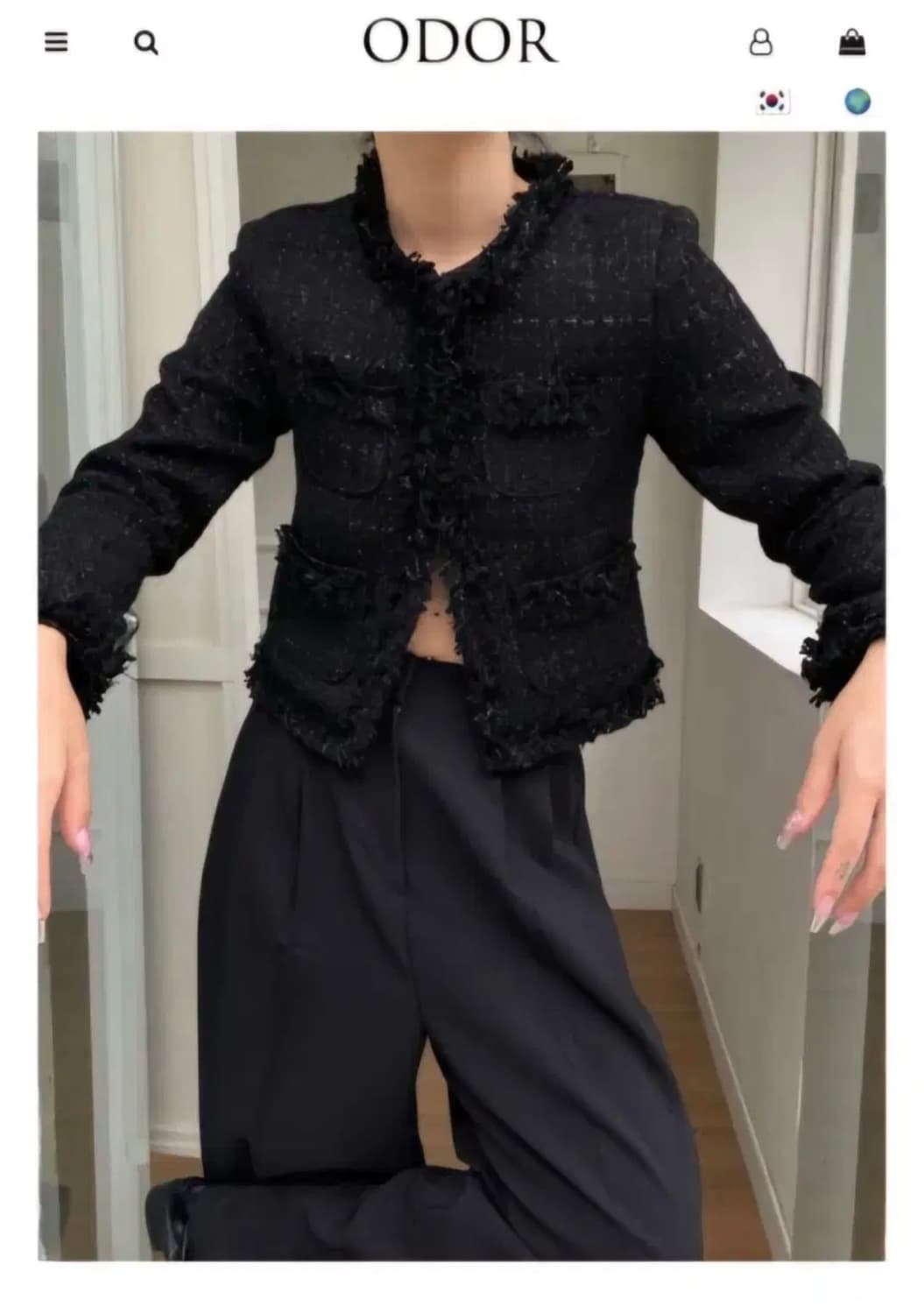 투밍 이네기 오도어 블랙 트위드 자켓 상품이미지1