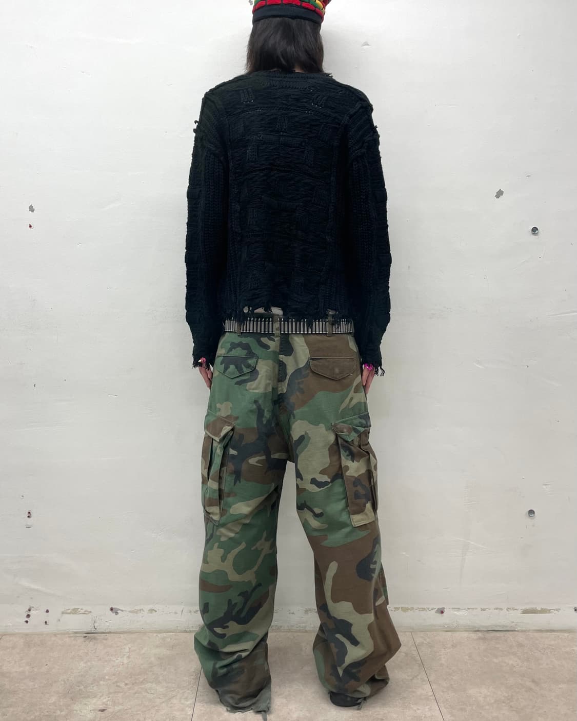 Damage Patchwork Black Cardigan  상품이미지5