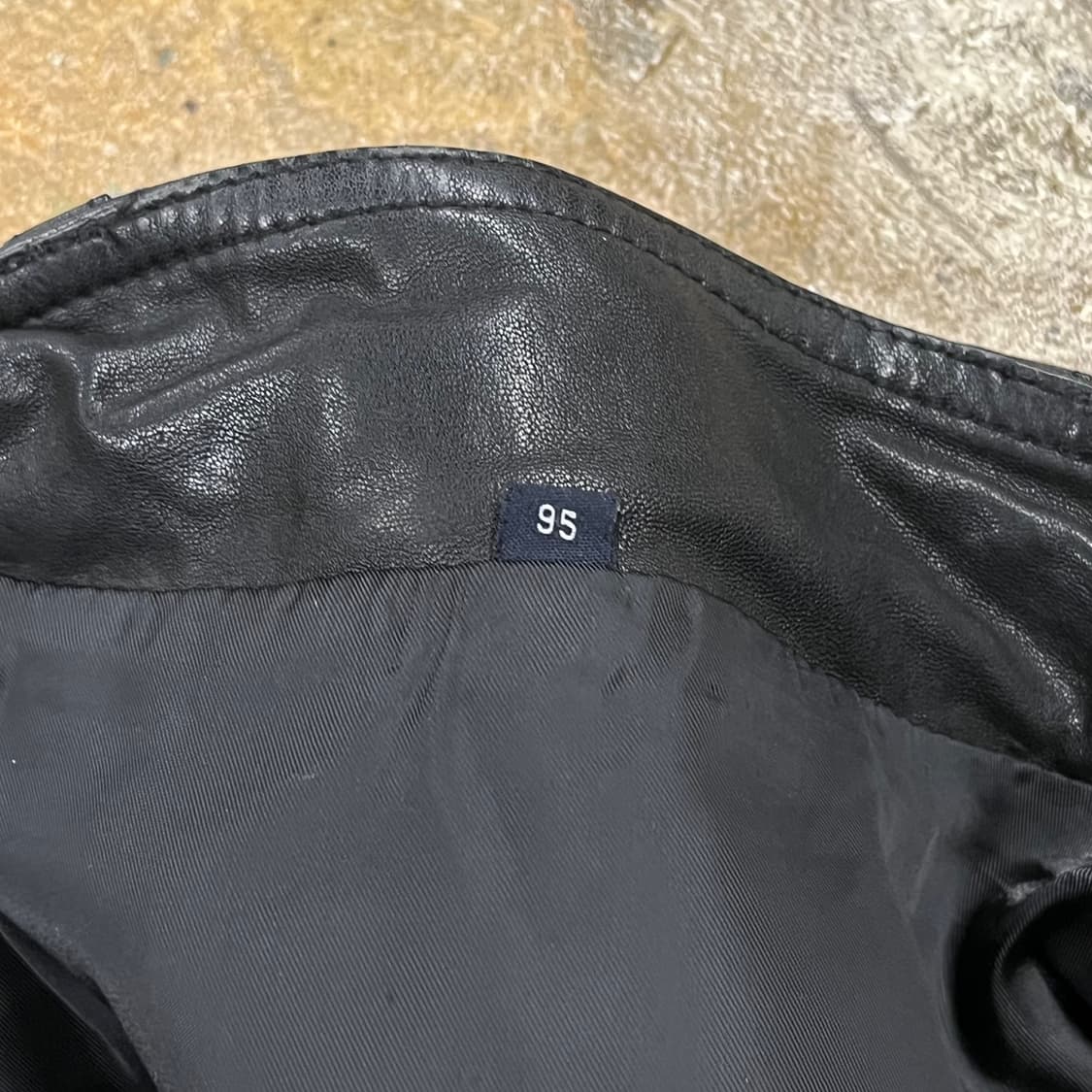 [정품/95] 블랙 가죽 포켓 자켓 b16 상품이미지5