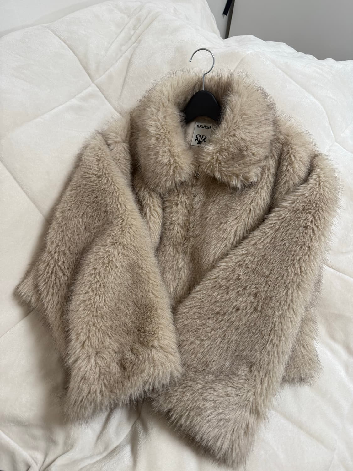 유희 퍼 자켓 베이지 상품이미지2