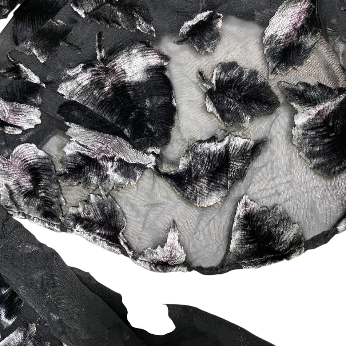 벨벳 나뭇잎 패턴 태슬 머플러  상품이미지2