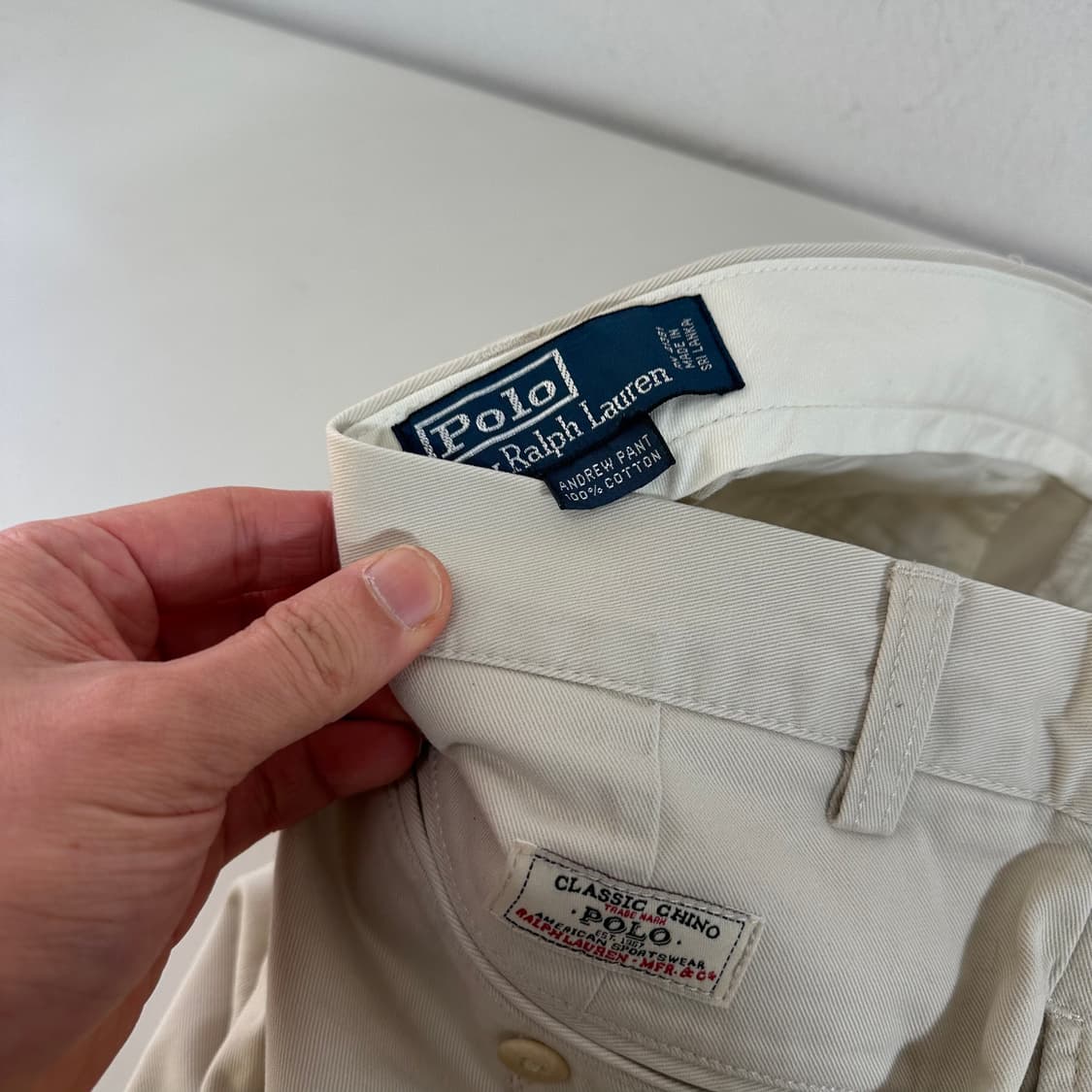 XL 32-33 폴로랄프로렌 라이트베이지 테이퍼드핏 투턱 치노팬츠 상품이미지2