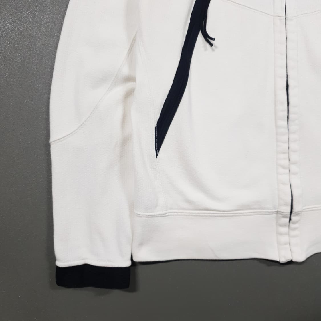 실측 M (95) 정품 CP컴퍼니 시스루 코튼 집업 자켓 크림 상품이미지4