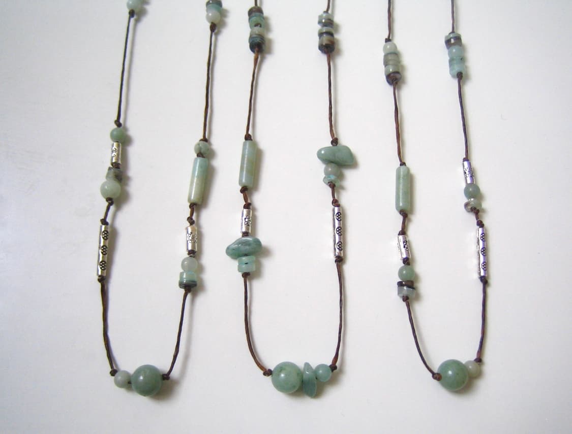 Greenish silver-cross necklace 핸드메이드목걸이 상품이미지5