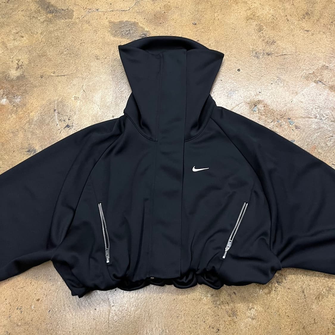 [정품/S] 나이키 NSW 오버사이즈 크롭 트랙 자켓 블랙 b17 상품이미지3