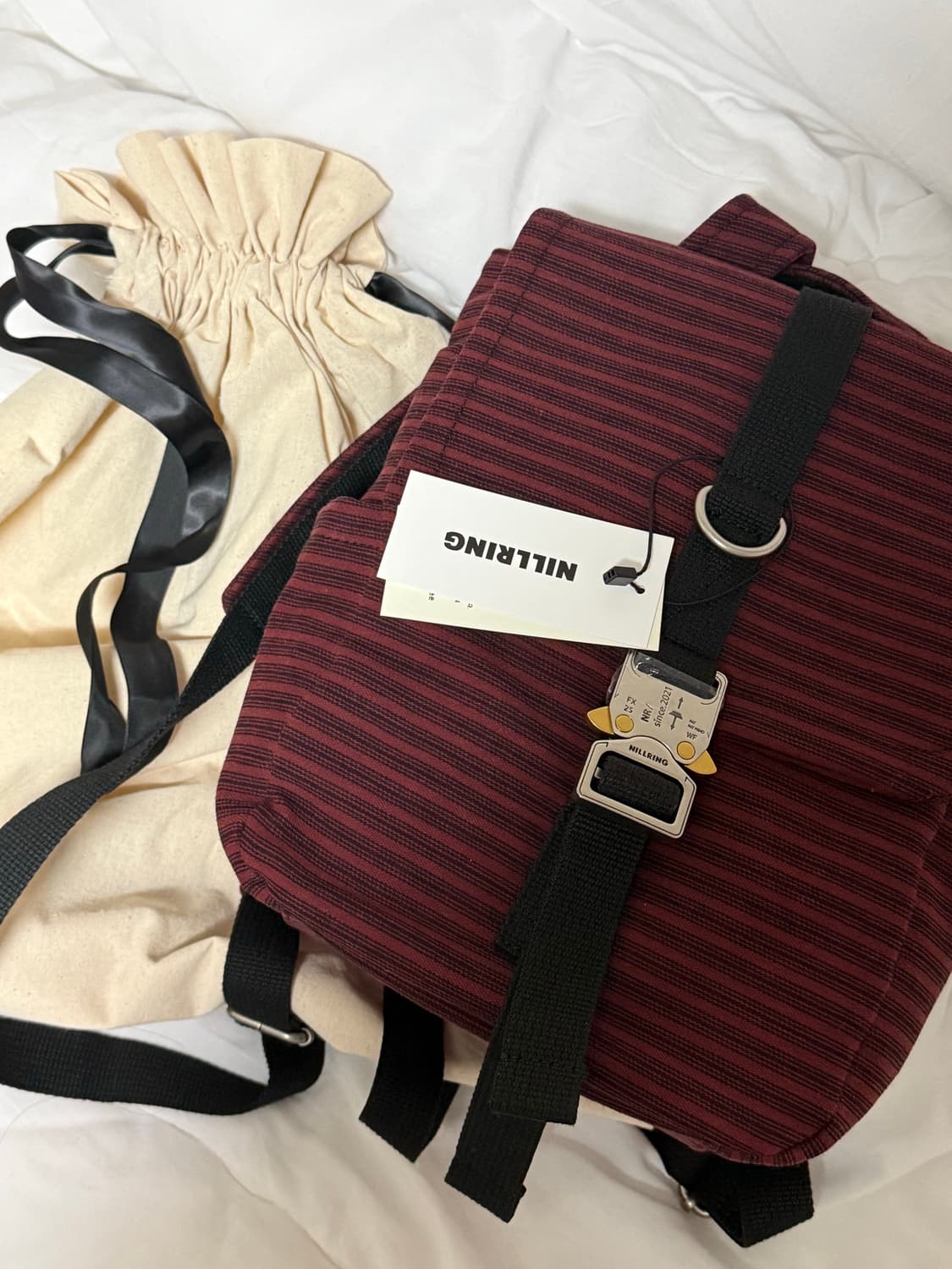 닐링 백팩 5PM30 Backpack Stripe Mini  Red 상품이미지1
