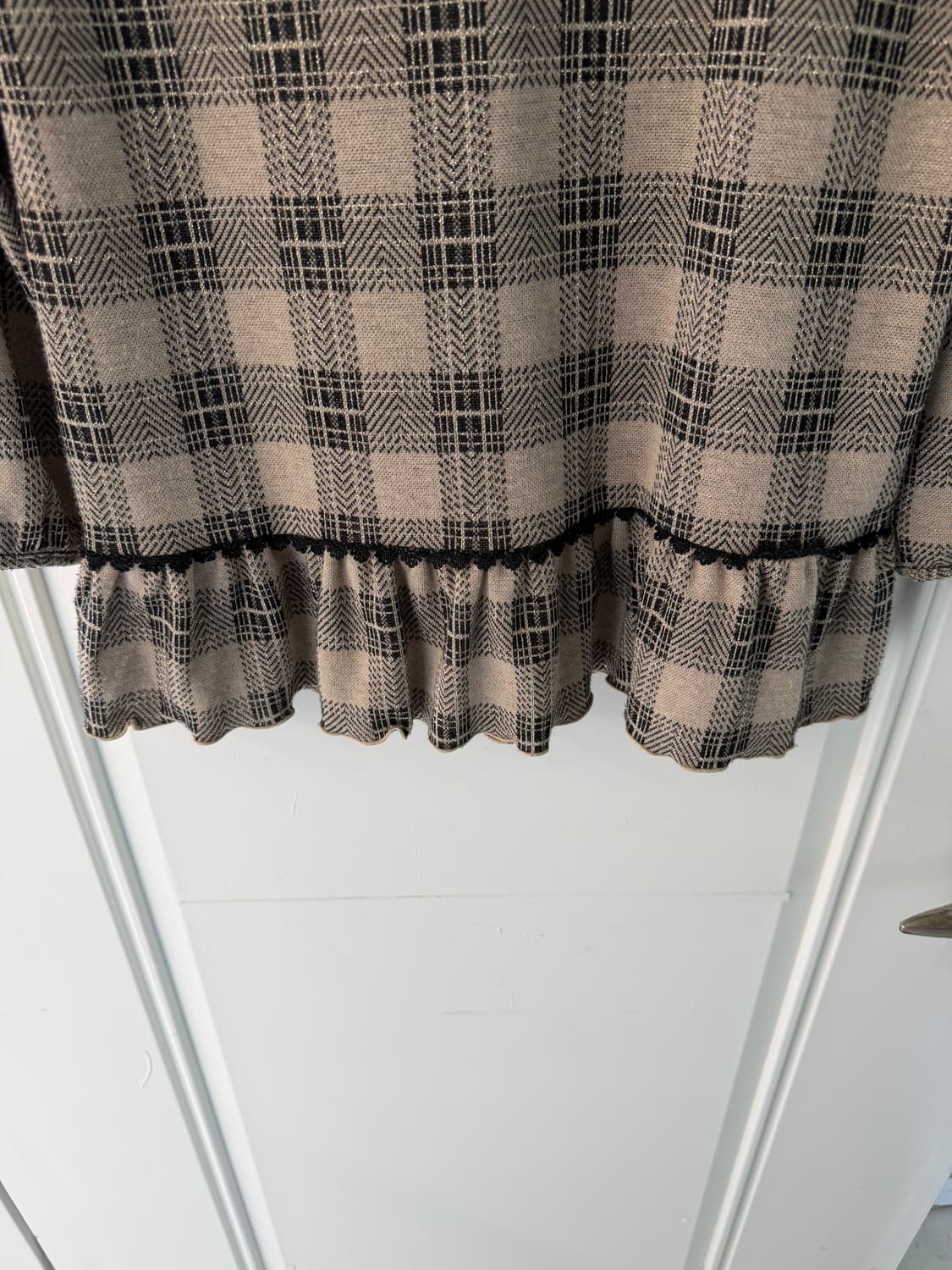 일본빈티지 엑시즈팜 체크 프릴 블라우스 상품이미지10